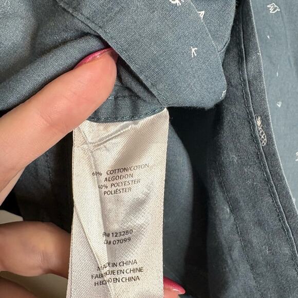 Travis Mathew Long Sleeve Button Shirt Blue Tropical Pineapple Blue Size Small - Picture 4 of 7